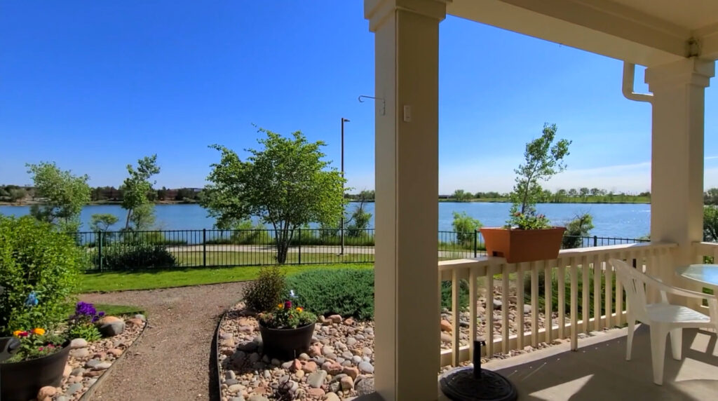 View of lake from a cottage